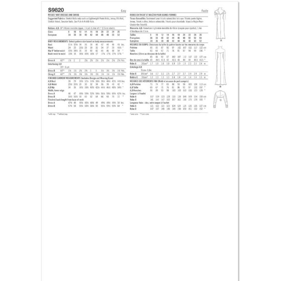 Simplicity Pattern 9820 Draped Knit Dress 2 Lengths Midi Maxi Shrug Sizes: 8-16 - Picture 2 of 7